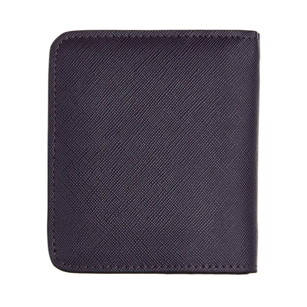 Deep Purple Leather Compact Wallet